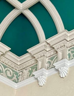 The timeless coving features on the ceiling of one of our studios at the Brook Theatre