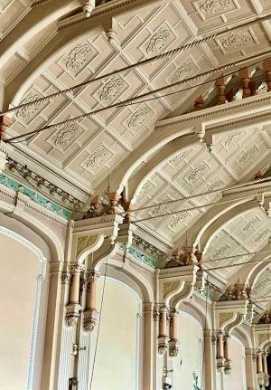 The ceiling inside the main theatre hall