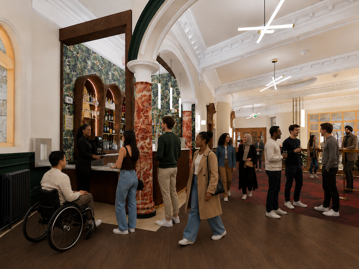 Artist impression of the refurbished Brook Theatre bar area